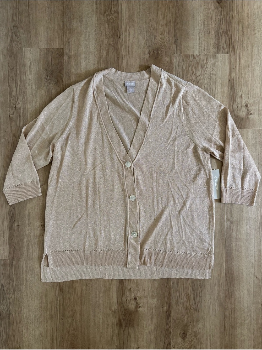 Chico's Gold Cardigan Women’s 2 Large - Picture 3 of 12